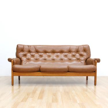 Mid Century Leather Sofa by Ole Wanscher Denmark 
