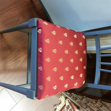 Painted Antique Chair with Cushion Reupholsterd by TheMarketHouse