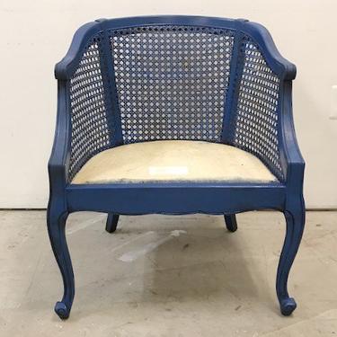 Curved Blue Cand Back Chair 