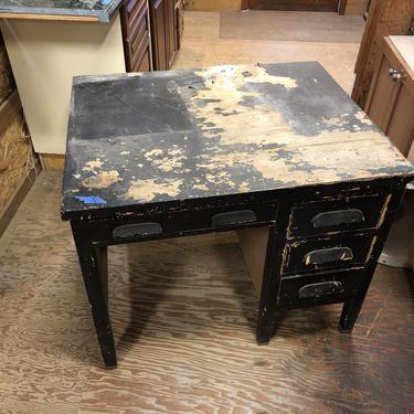 Black wooden 4 drawer desk