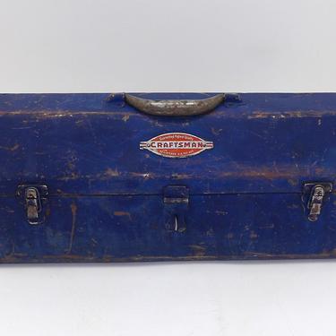 Vintage Craftsman Tool box Tool Box Old Rusty Tackle Fishing Tool Box Antique Steampunk Industrial Makeup Jewelry Storage Furniture Vintage 
