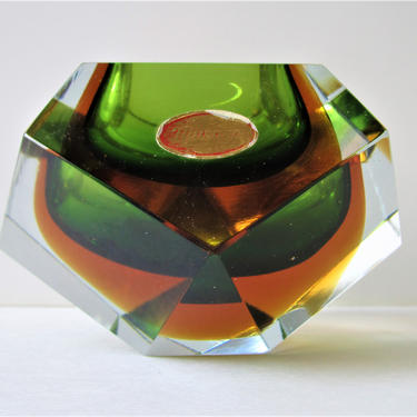Mandruzzato Murano Sommerso Glass Bowl 