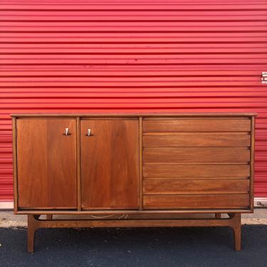 Mid Century Walnut Sideboard with Louvered Drawers