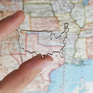United States Necklace - USA Necklace - Custom Country Necklace - United States of America - America Necklace - Travel 