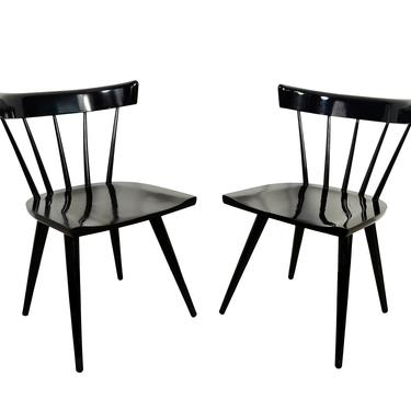 Paul Mccobb Black Dining Chairs Set of 2 Mid Century Modern Planner Group 