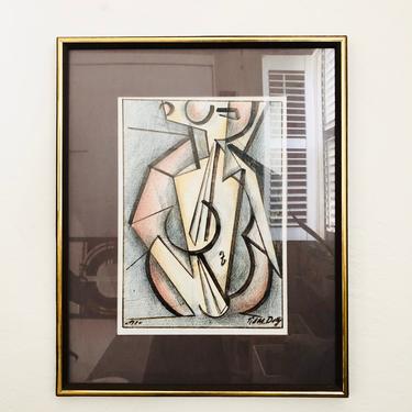 Vintage 1971 Neal Doty Cubist Figure Serigraph 