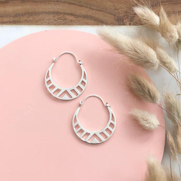 Silver Spectra Hoops by Sarah Cecelia 