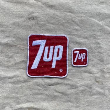 Vintage Pair of 7Up Clothing Patches 