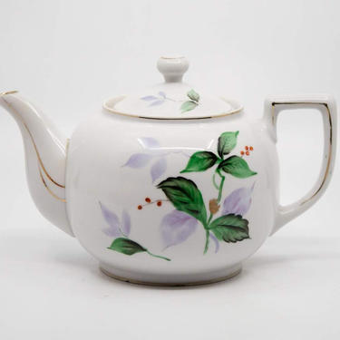 Vintage Porcelain Floral Motif Teapot 