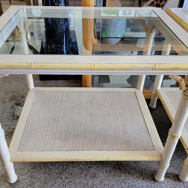 Pair of Lane Faux Bamboo End Tables 