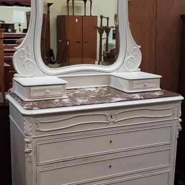 Item #AZ6 Painted French Louis XV Style Vanity Chest of Drawers c.1850s
