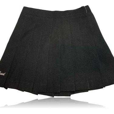 90s Vintage// Classic Black Pleated Tennis Skirt // High Waisted Mini Athletic Skirt // Head // Size 6 