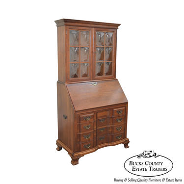 Maddox Colonial Reproductions Solid Cherry Block Front Secretary Desk 