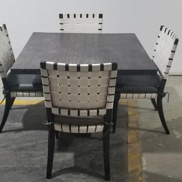 Mid Century Modern Custom Sculptural Square Dining Set by Vicente Wolf for Niedermaier - Set of 5