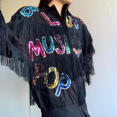 Bonnie Boerer Unlimited 80's Music Styles Sequin Fringe Jacket 