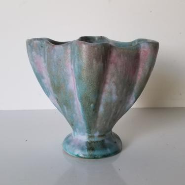 Vintage Blue and Ping Glaze Art Pottery Vase 