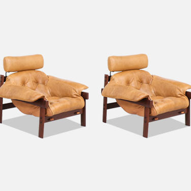 Percival Lafer MP-41 Series Brazilian Leather Lounge Chairs 