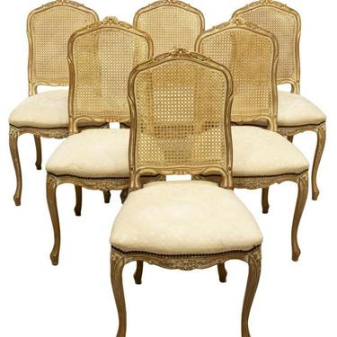 Louis XV-Style Cane Back Dining Chairs | Set of 6