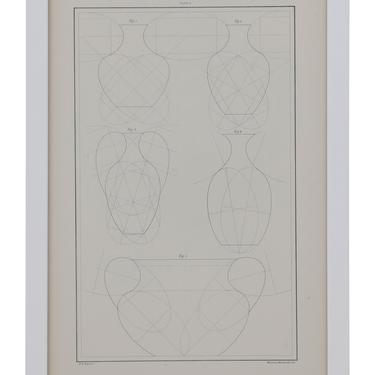 Framed Vintage Vase Line Study
