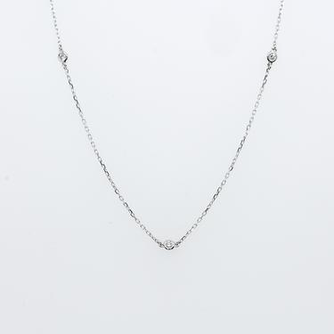 Essential White Gold Diamond Station Necklace