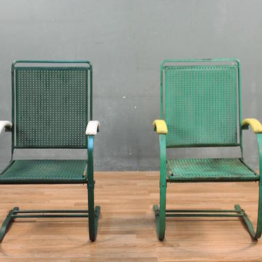 Rustic Green Iron Patio Chair – ONLINE ONLY