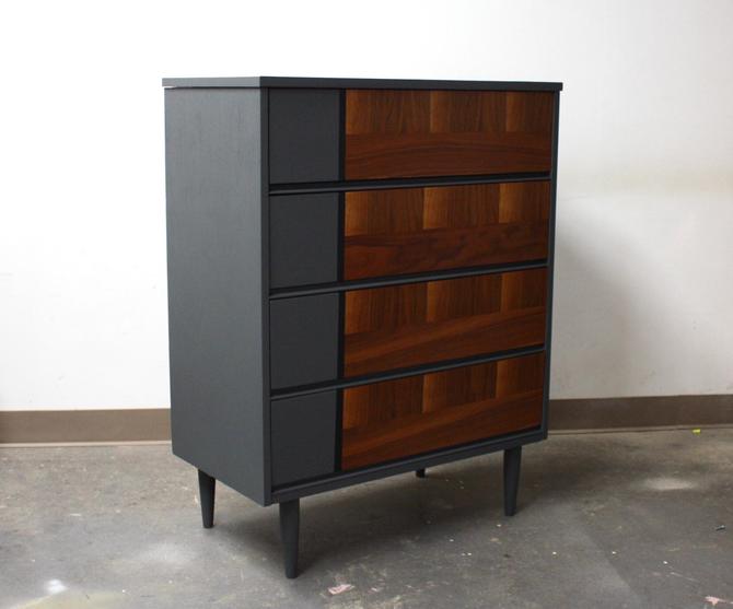 Refinished Vintage Modern Dresser, Mcm Tallboy Dresser