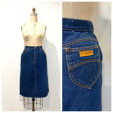 70s Gitano high waisted jean skirt . M 