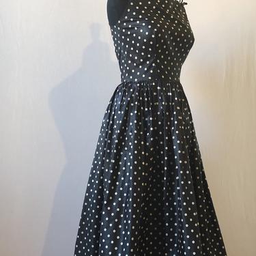 1950s Polished Cotton polka dot dress from Bonwit Teller