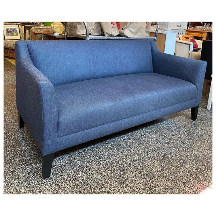 Crate &amp; Barrel / Mid century style / Blue couch / sofa / in perfect condition 72” long / 33” height (back)/ 33 deep / 18” height. 