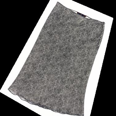 John Galliano S/S 2001 herringbone print silk slip skirt