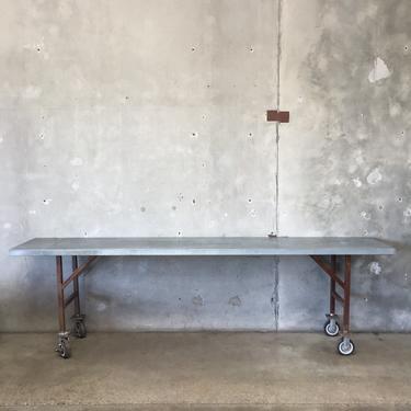 Vintage Industrial Rolling Long Table