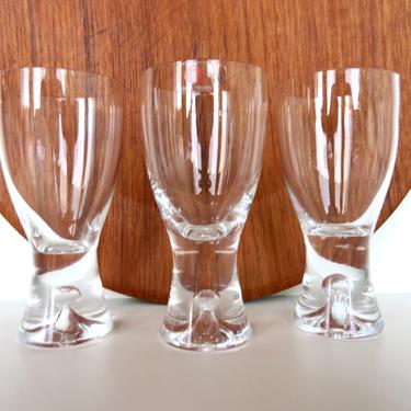 Set Of 3 Iittala Small Bubble Base Cordial Glasses, 4 ounce Liquor Glass Goblets By Tapio Wirkkala From Finland 