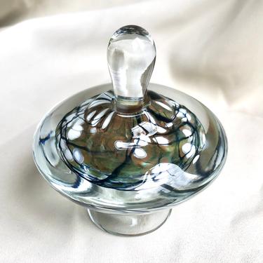 American Art Glass Perfume Bottle 1995 Signed Baker? 