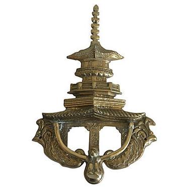 Oversize Brass Pagoda Door Knocker 