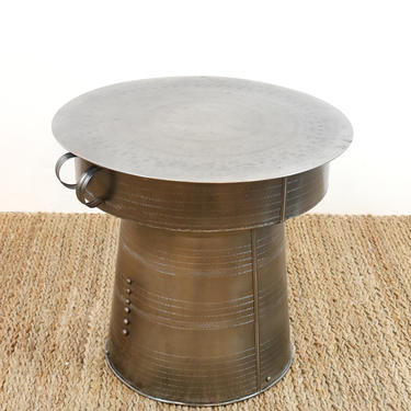 Antimo Large Metal Drum Side Table