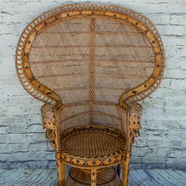 SHIPPING NOT FREE!!! Vintage Rattan Emmanuelle Peacock Chair 