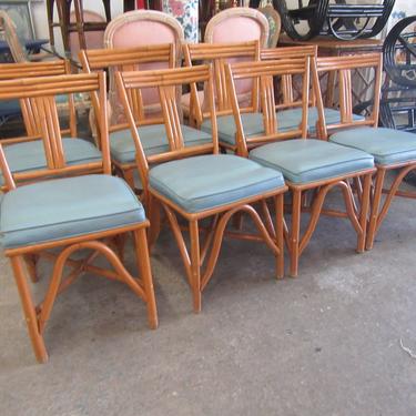Set of 8 1950's Bamboo Chairs
