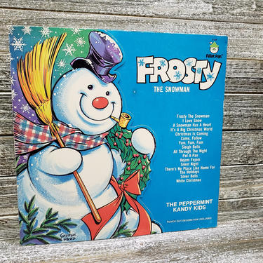 Vintage Frosty the Snowman Record 33 1/3, Peter Pan Records LP Album, The Peppermint Kandy Kids, Vintage Christmas Music, Vintage Vinyl 
