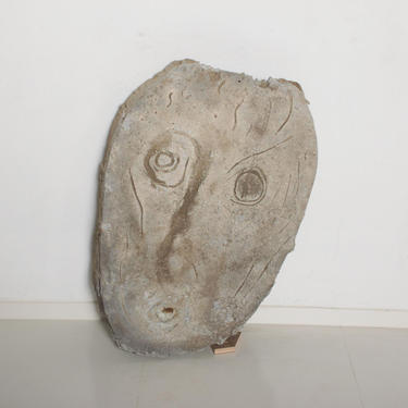 Mid Century Modern Rare Brutalist Abstract Sculpture Figure Head in Aluminum 