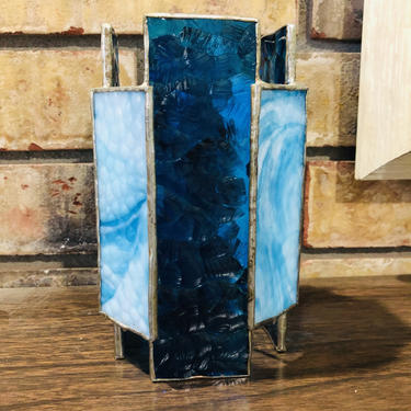 Vintage Stained Glass Candle Holder 