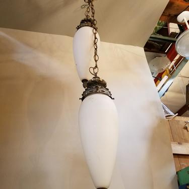 Double Pendant Light. 1960s-70s. Lights are 20" each Plus for the chain.