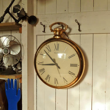 Vintage Wall Clock Pocket Watch Style United Clock Corp Model No 40 Brooklyn NY - Mid Century Electric Clock 