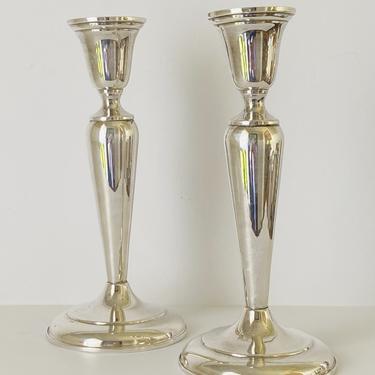 Cartier Sterling Silver Weighted Candlesticks, Pair