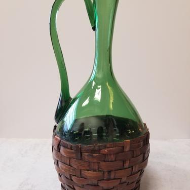 Italian Green glass wine decanter