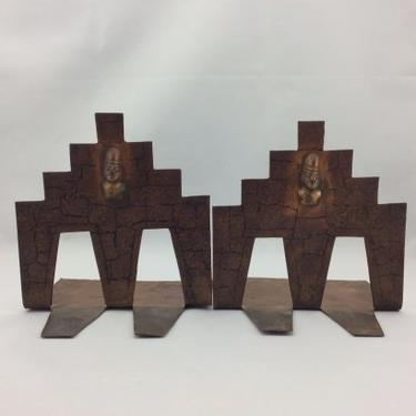 Vintage Hand Crafted Solid Copper Bookends