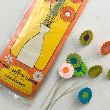 Vintage 70's Takahashi Paper Daisies, Baby Dazy, San Francisco, Flower Power, In Original Package Still Sealed 