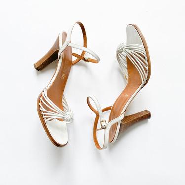 1970s Italian Leather Summer Sandals - White 