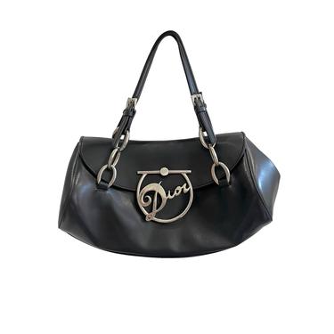 Dior Black Logo Leather Shoulder Bag