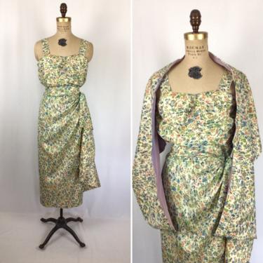 Vintage 50s dress | Vintage Animal and floral print cotton sarong dress | 1950's Jaxons Waikiki wiggle dress with wrap 