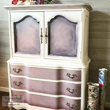 French Provincial lavender and white dresser